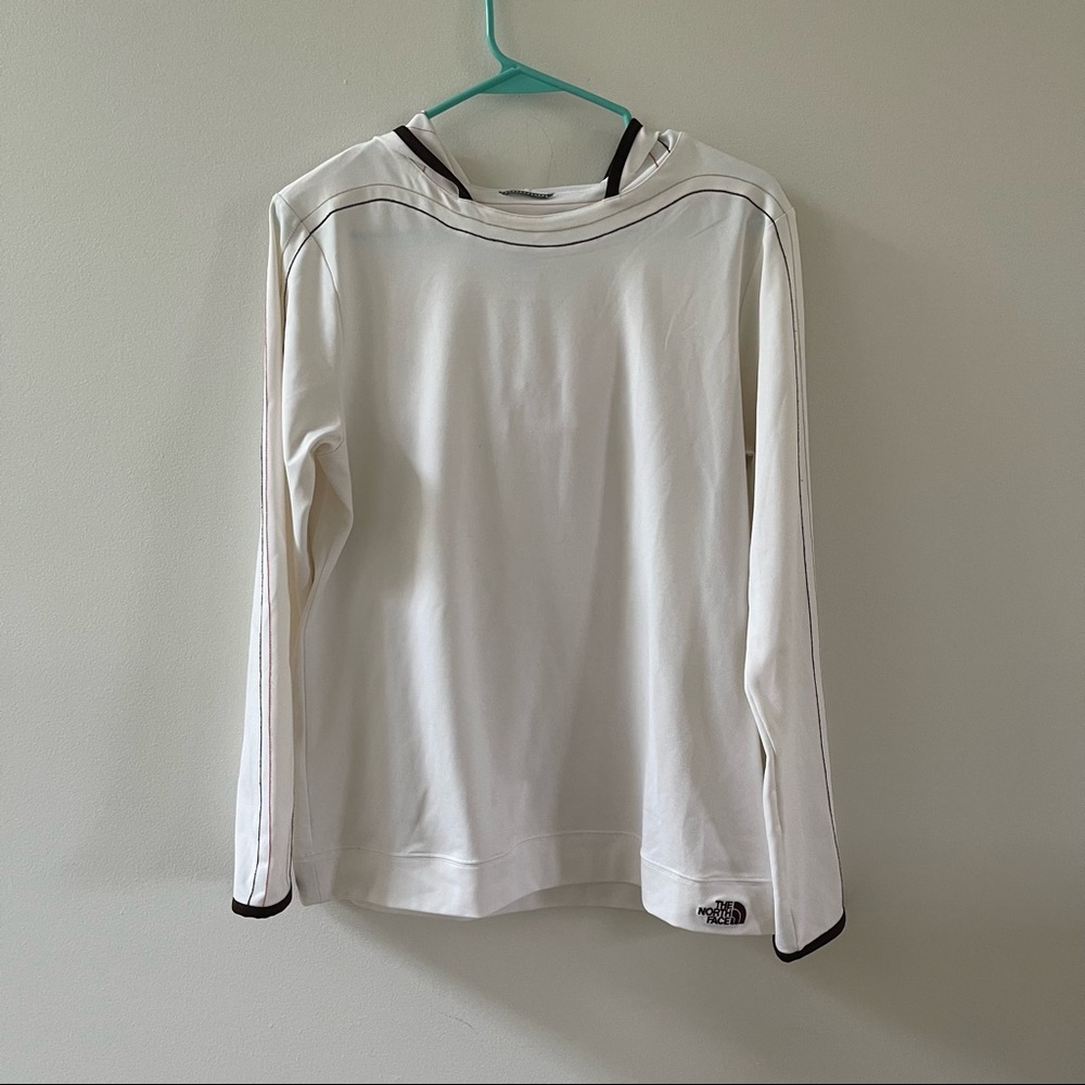 The North Face Womens VaporWick White Hooded Long Sleeve Shirt Large Athletic